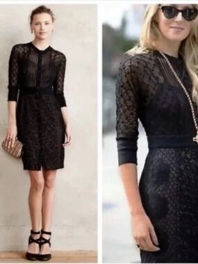 Byron Lars Black Lace Midi Dress